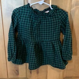 Green and black plaid baby dress - 2T